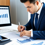 A focused financial analyst, fully clothed in a modest professional business suit, sits at a sleek, minimalist desk in a modern, sunlit office. They are intently examining a digital tablet displaying complex financial charts with lines showing asset performance against a benchmark, highlighting a slight divergence. The background features blurred, contemporary office architecture. The scene emphasizes data analysis and careful oversight. perfect anatomy, correct proportions, natural pose, well-formed hands, proper finger count, natural body proportions, professional photography, high resolution, detailed, clear focus, safe for work, appropriate content, fully clothed, professional dress, modest clothing.