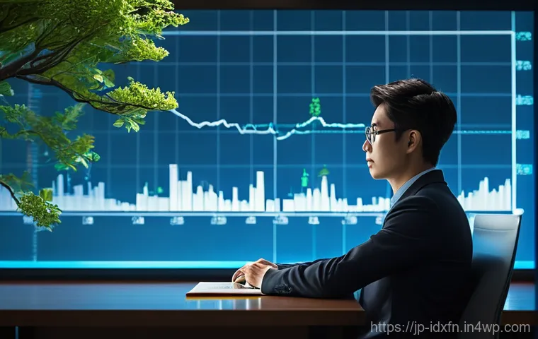 인덱스 펀드와 주식 투자 심리 - A serene and focused young Japanese adult, wearing smart casual attire, sits calmly in a modern, min...