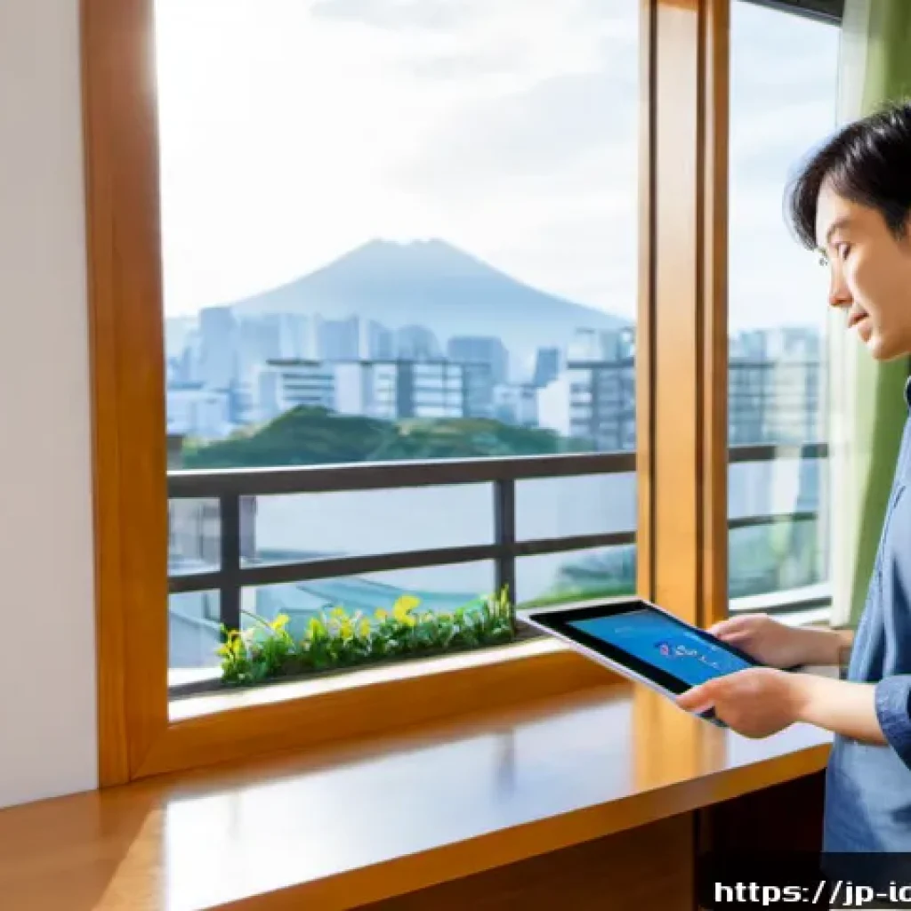 인덱스 펀드의 유용한 투자 플랫폼 - Photorealistic modern Japanese apartment workspace, a young adult investor in casual smart clothing ...