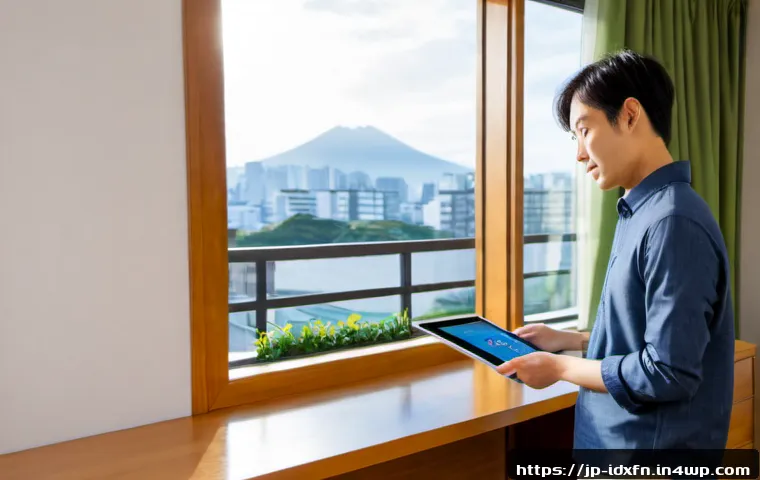 인덱스 펀드의 유용한 투자 플랫폼 - Photorealistic modern Japanese apartment workspace, a young adult investor in casual smart clothing ...